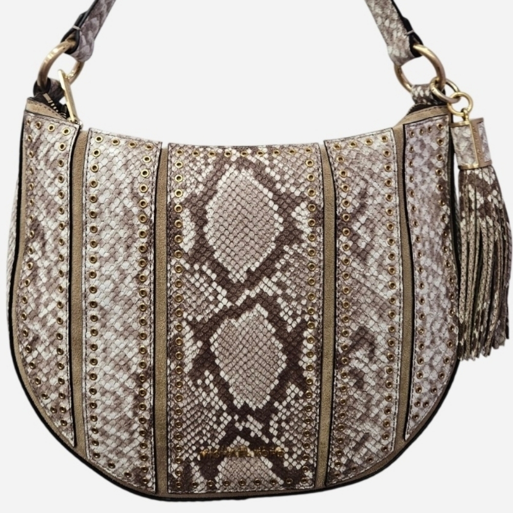 Michael Kors Snake Print Shoulder/Crossbody Bag with Tassel - Like NEW